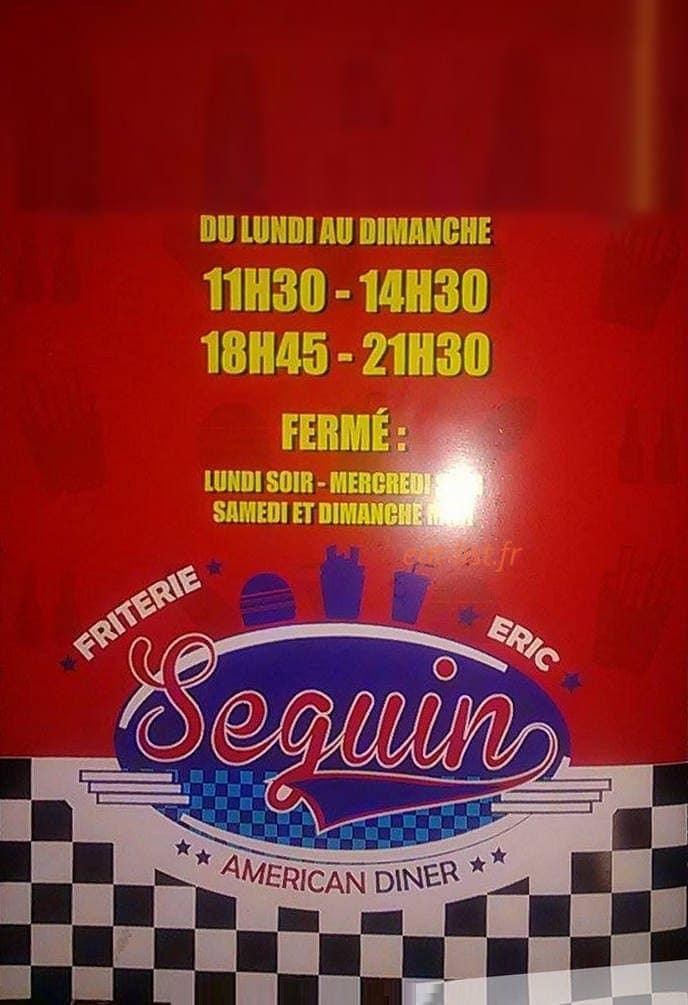 Friterie Seguin — carte page 1