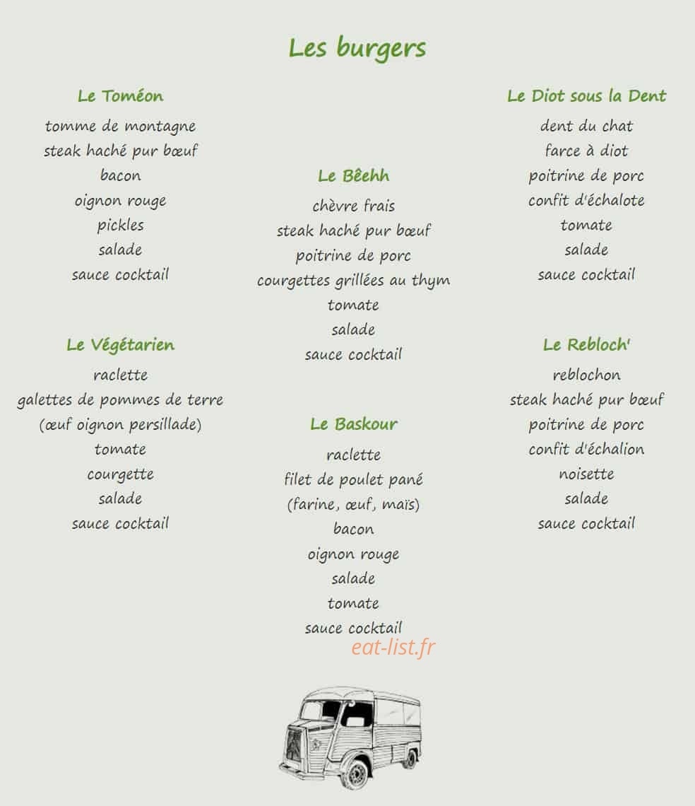 Gédéon Burger — carte page 1