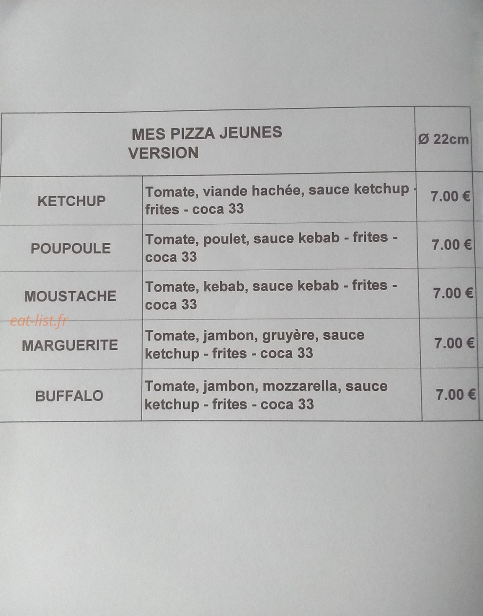 Gege Pizza — carte page 3