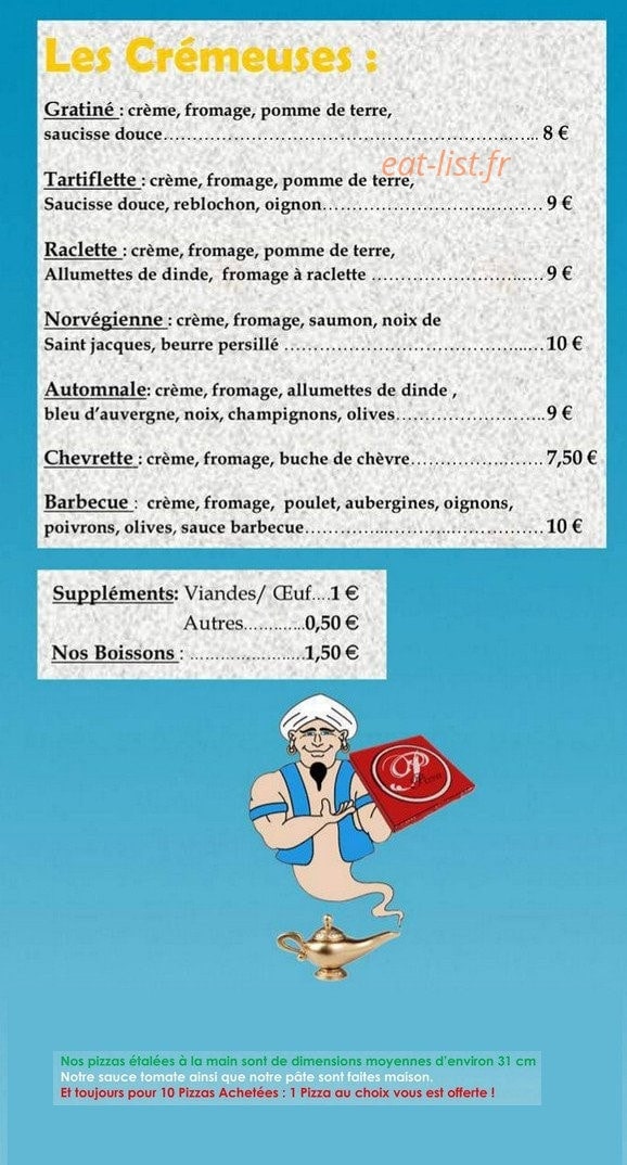 Genie Pizza — carte page 4