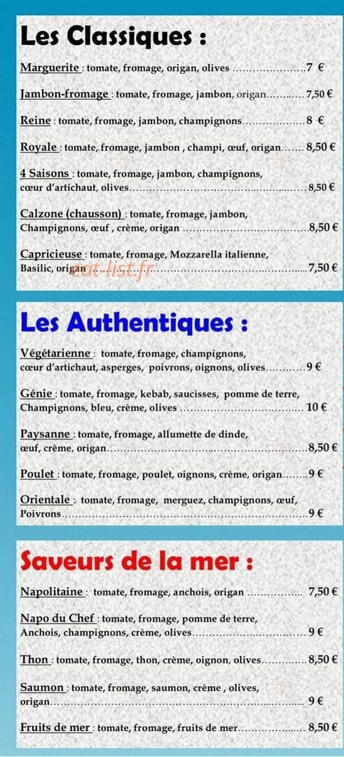 Genie Pizza — carte page 2