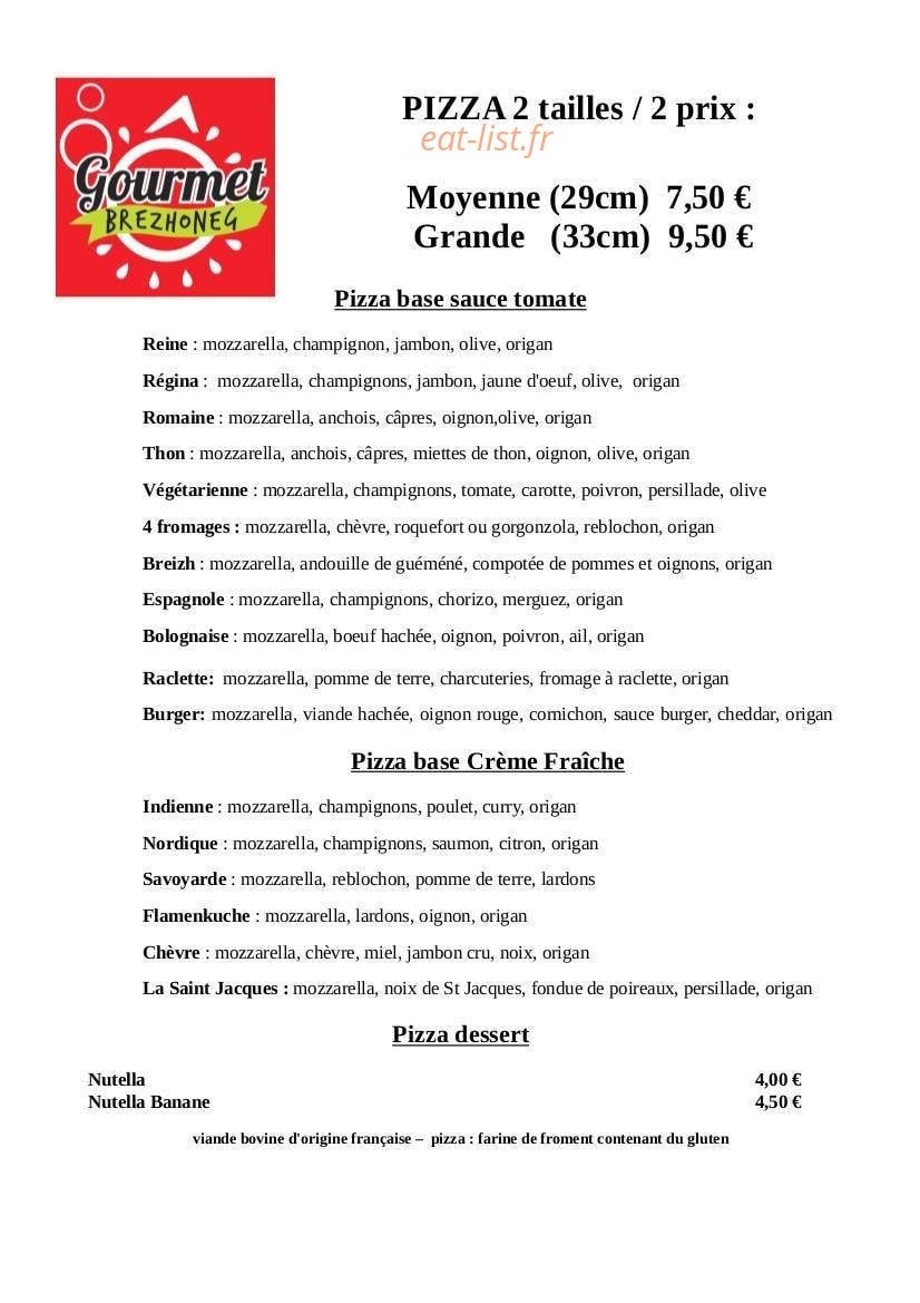 Gourmet brezhoneg — carte page 1
