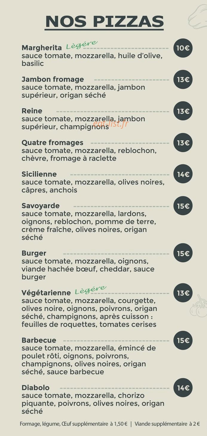 GreenPizz — carte page 1