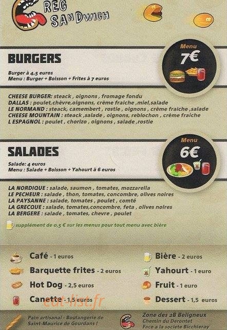 Greg Sandwich — carte page 2