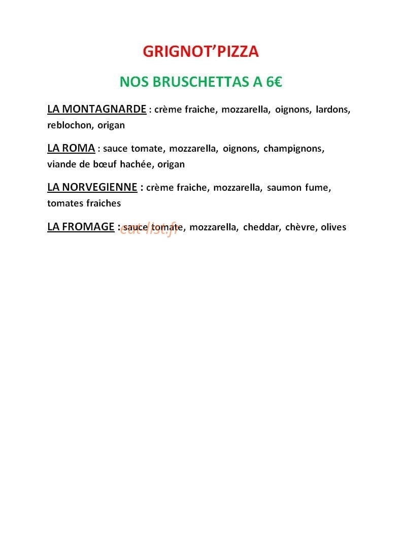 Grignot pizza — carte page 2
