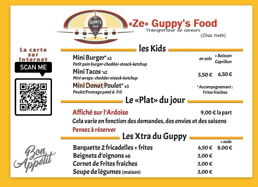 Guppy's food — carte page 3