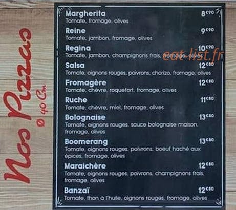 Gusto pizzz — carte page 1
