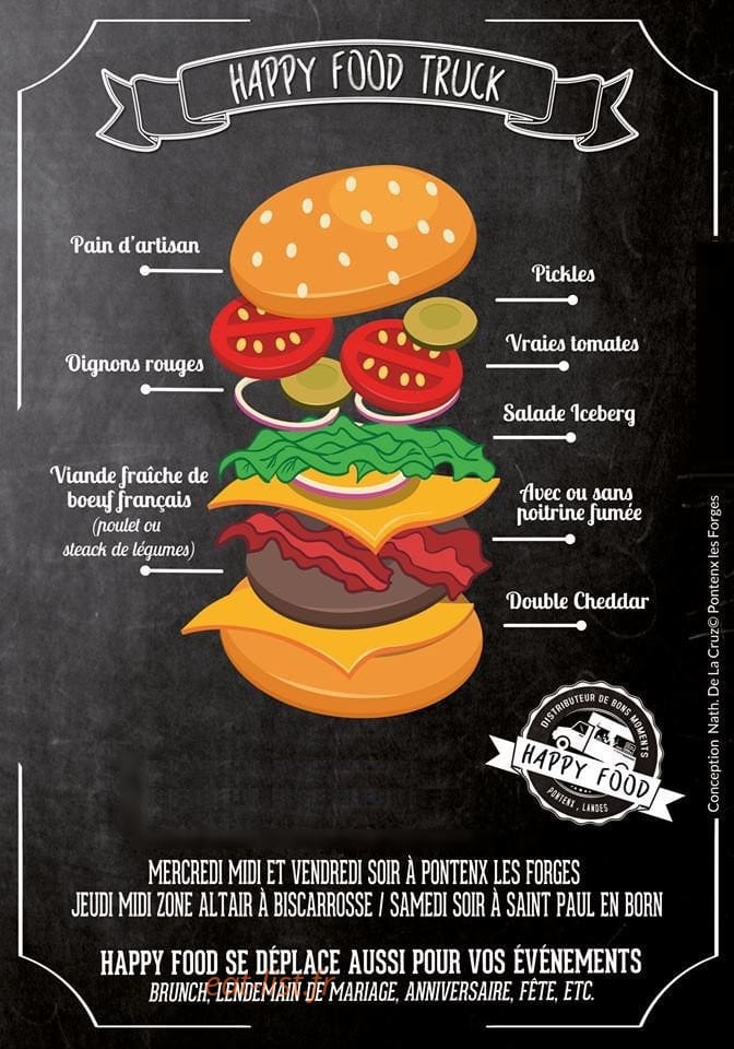 Happy food truck — carte page 1