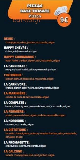 Happy Pizz' — carte page 2