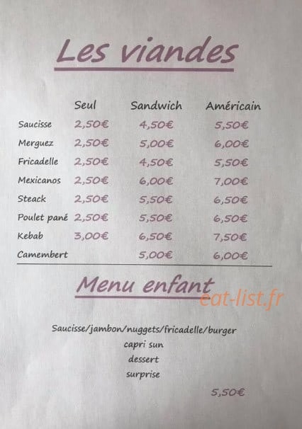 Happy’snack — carte page 2