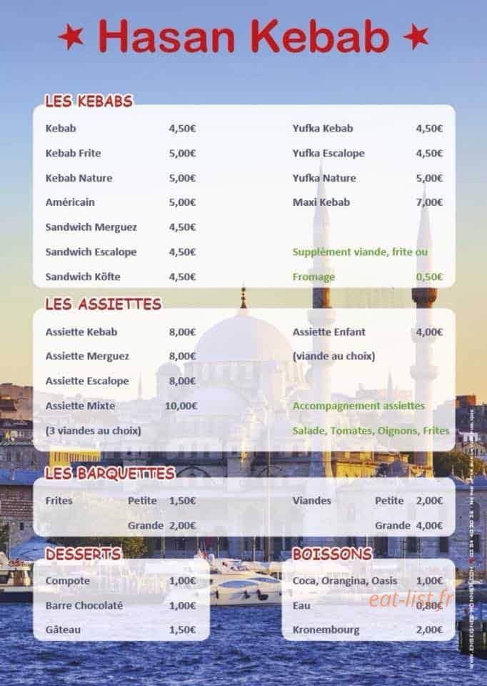 Hasan Kebab — carte page 2