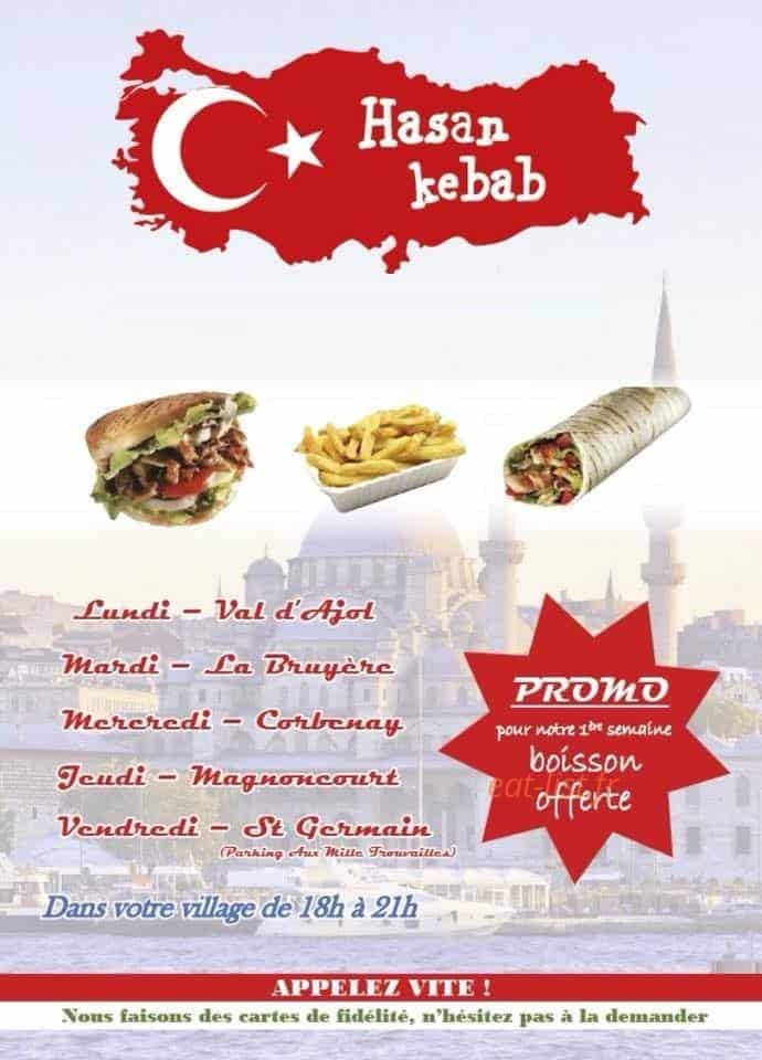 Hasan Kebab — carte page 1