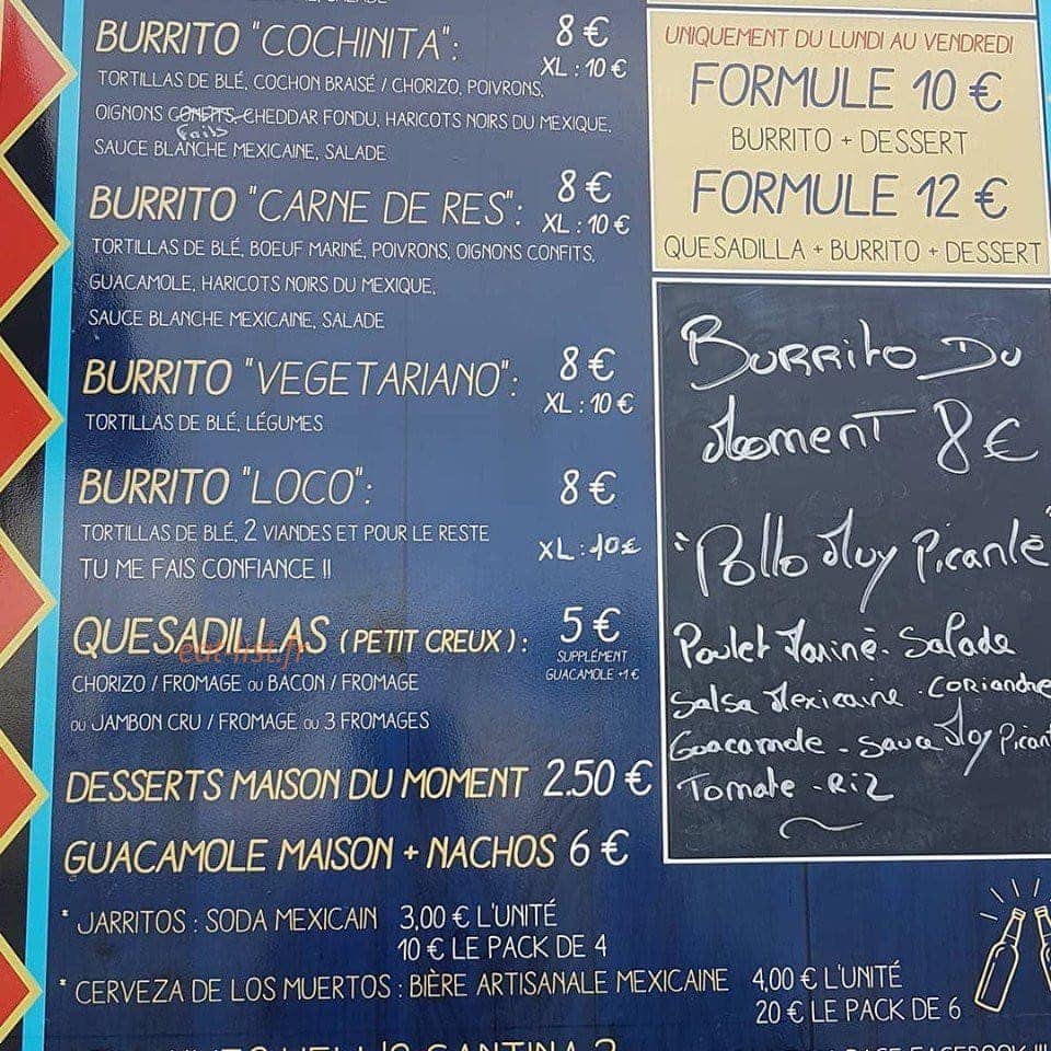 Hell's cantina — carte page 1