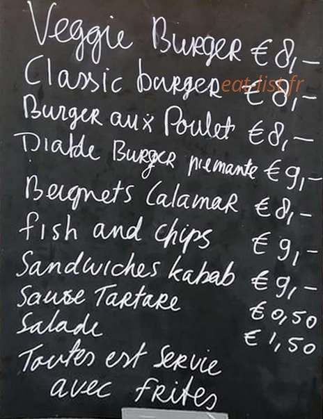 Hendrix Foodtruck — carte page 1