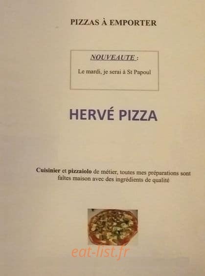 Herve Pizzas — carte page 4