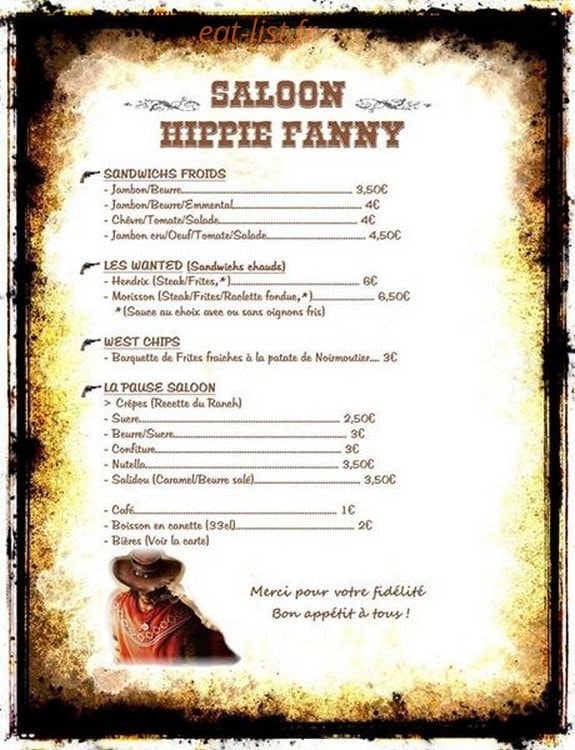 Hippie Fanny — carte page 1