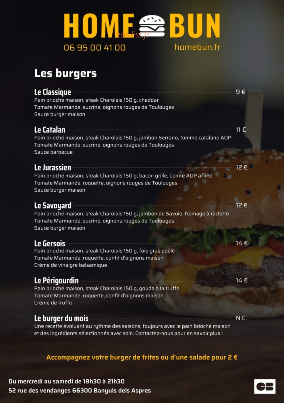 Homebun — carte page 1