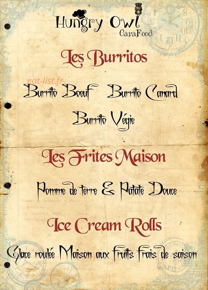 Hungry Owl — carte page 1