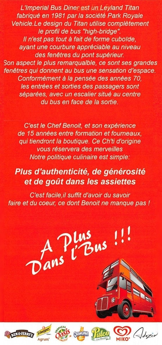 Imperial Bus Diner — carte page 5
