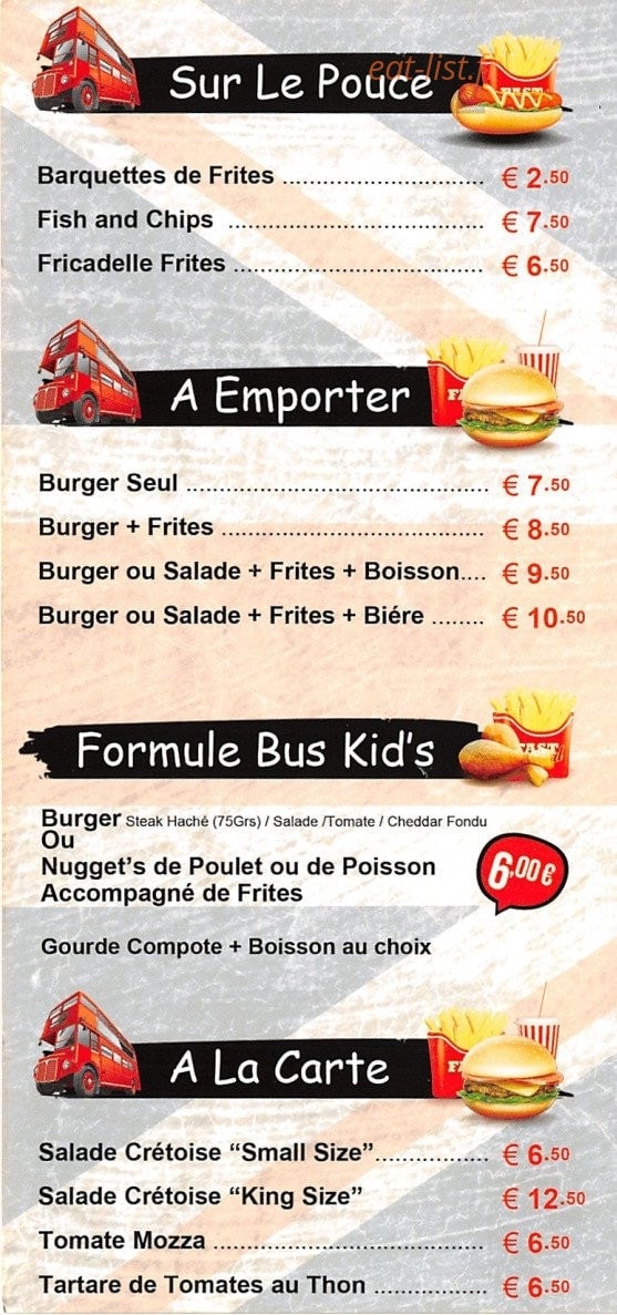 Imperial Bus Diner — carte page 2
