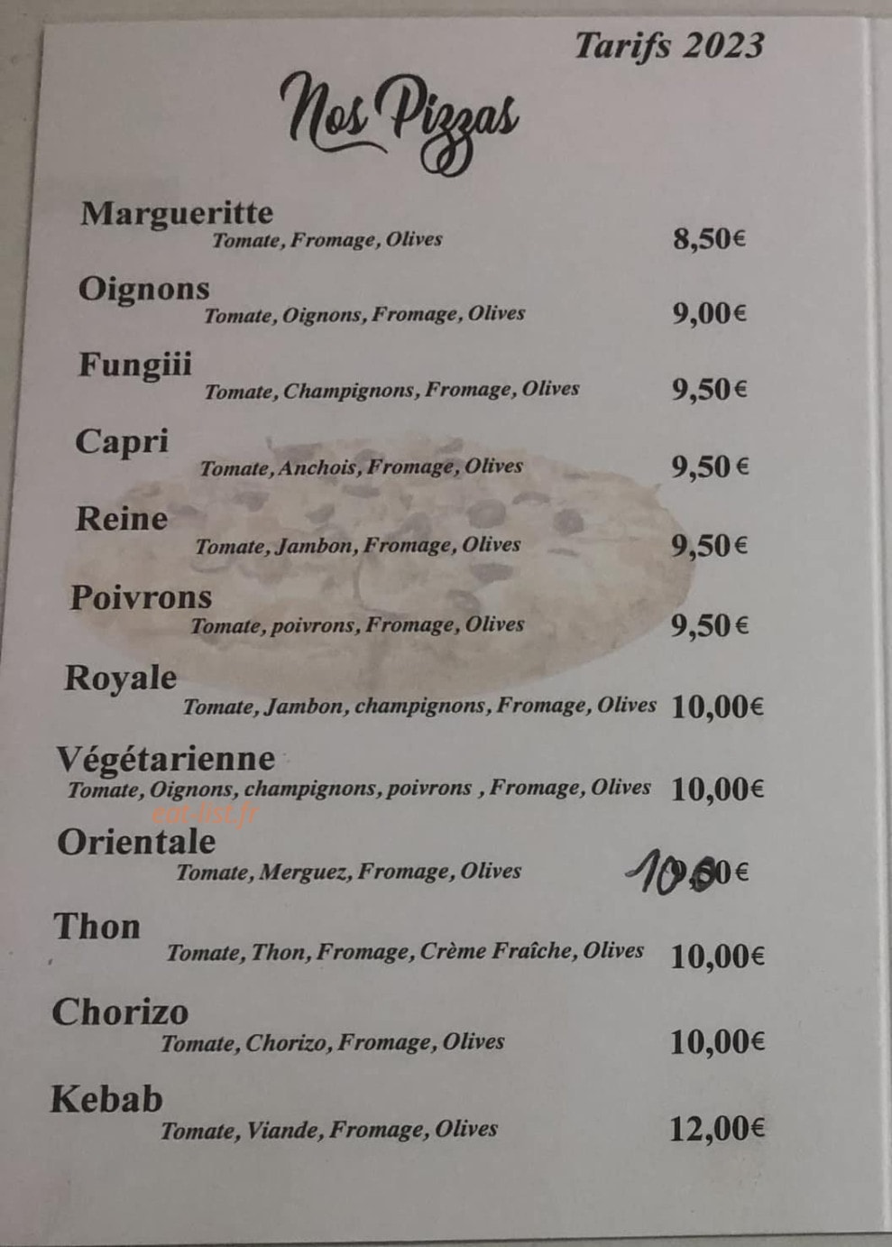 Jack Et Nooth Pizza — carte page 1