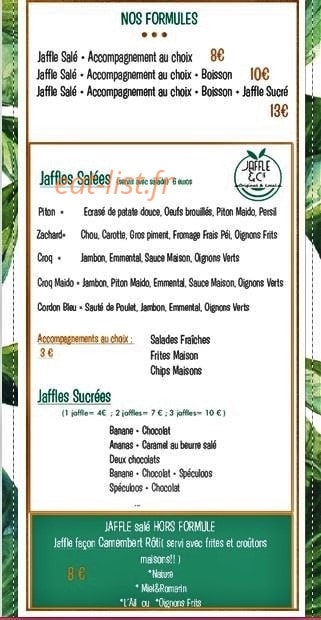Jaffle & Cie — carte page 1