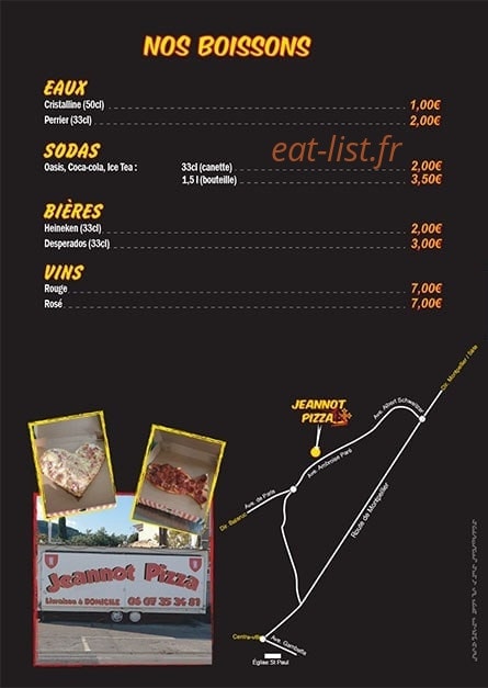 Jeannot Pizza — carte page 4