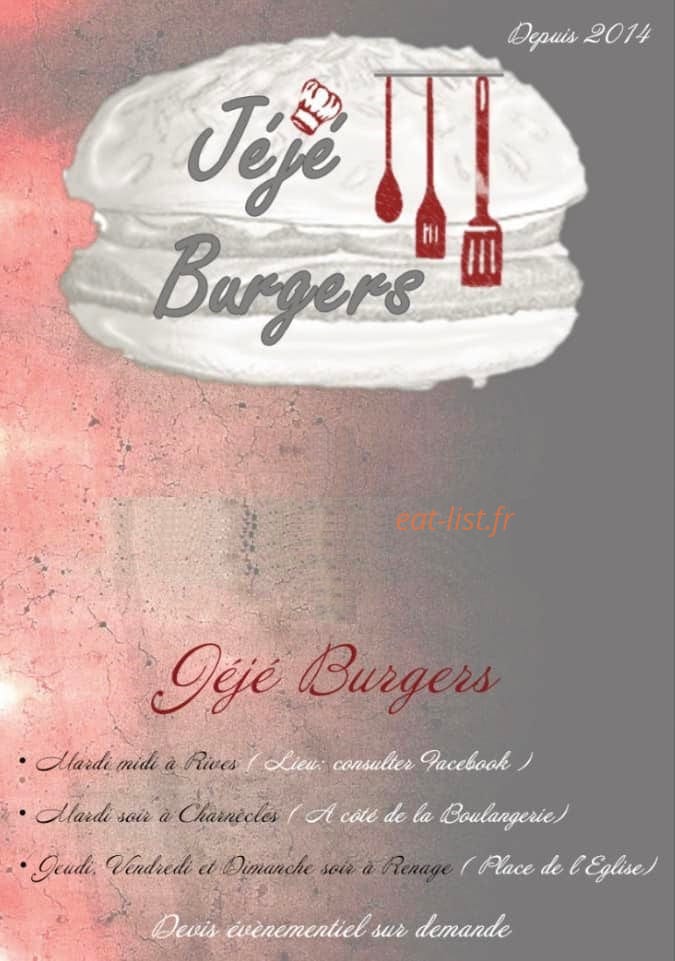 Jeje Burgers — carte page 1