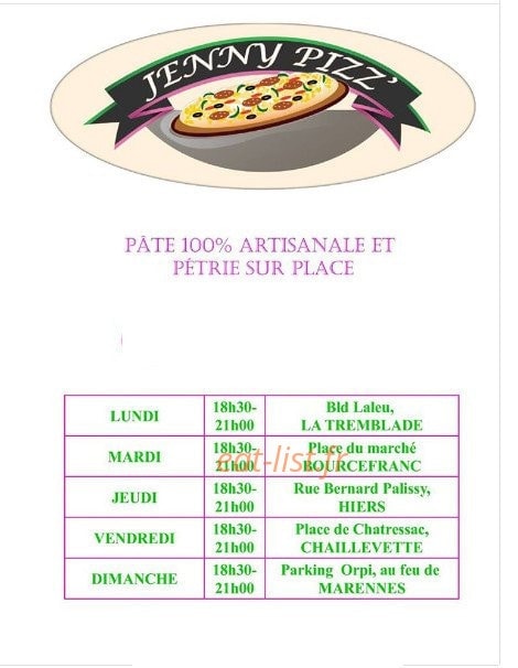 Jenny Pizz' — carte page 3