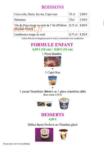 Jenny Pizz' — carte page 2