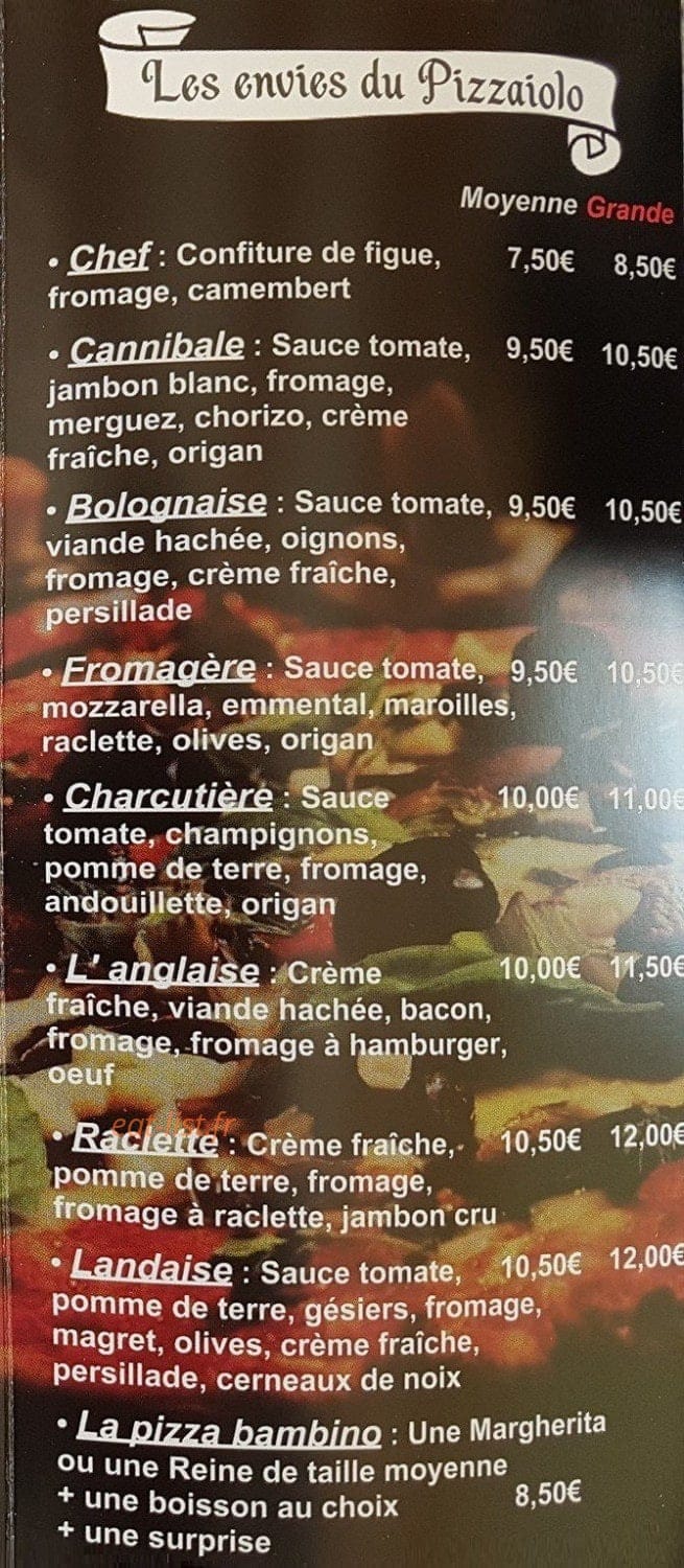 Jiji Pizza — carte page 3