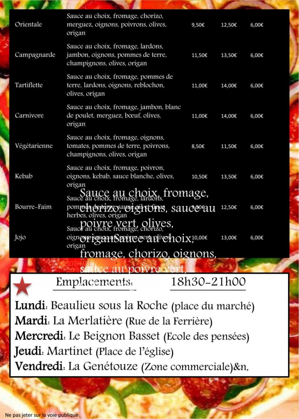 Jio' Pizza — carte page 2