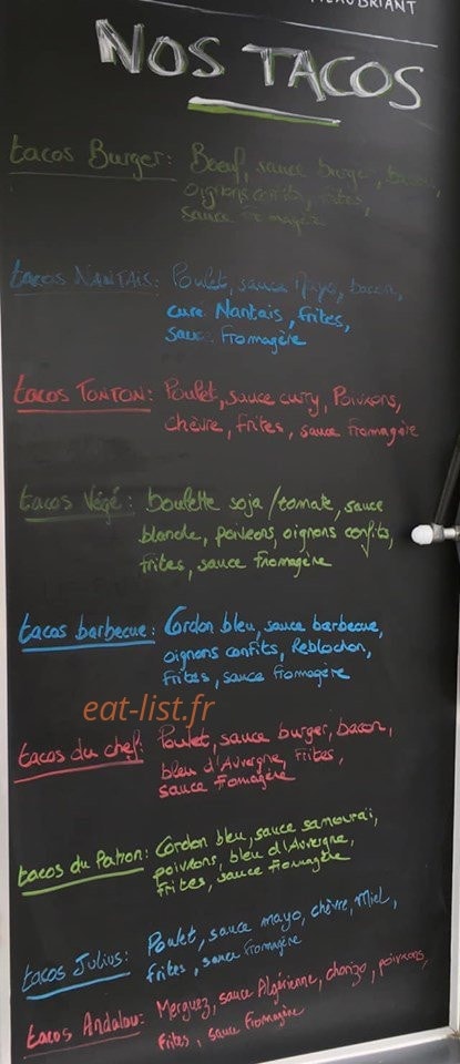 JM French Tacos — carte page 1
