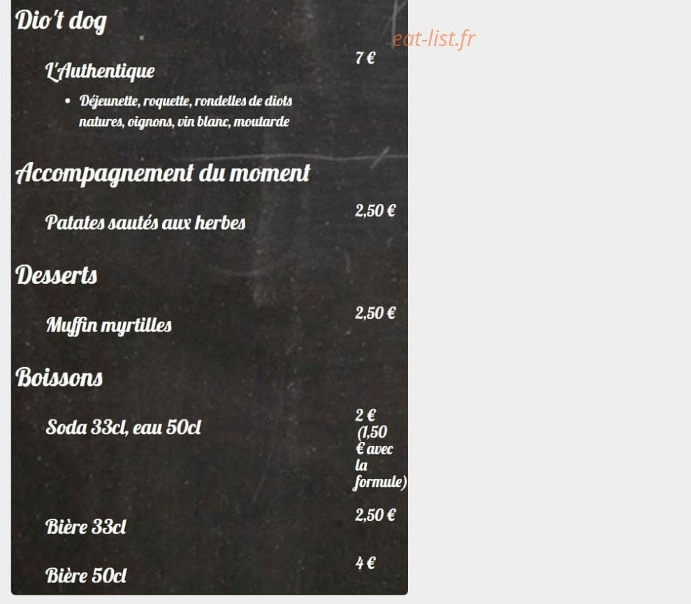 Just Diots Eat — carte page 2