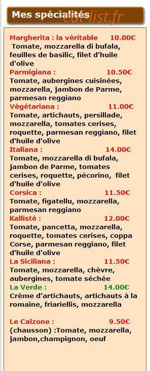 Kallisté Pizza — carte page 6