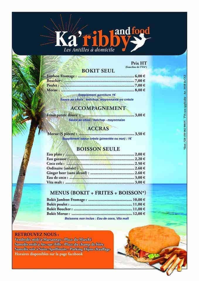 Karibby&food — carte page 1