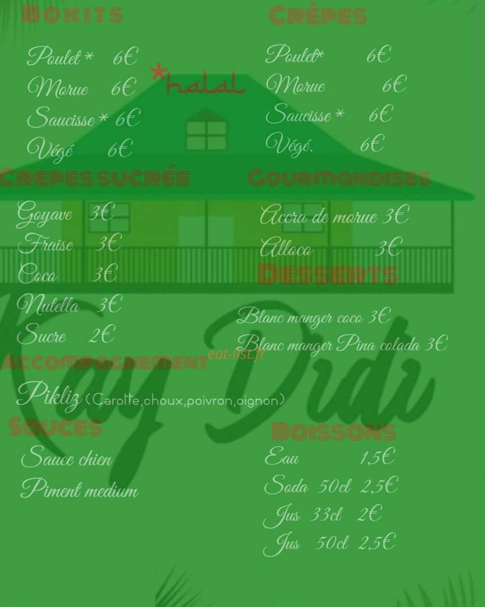 Kay Didifood — carte page 1