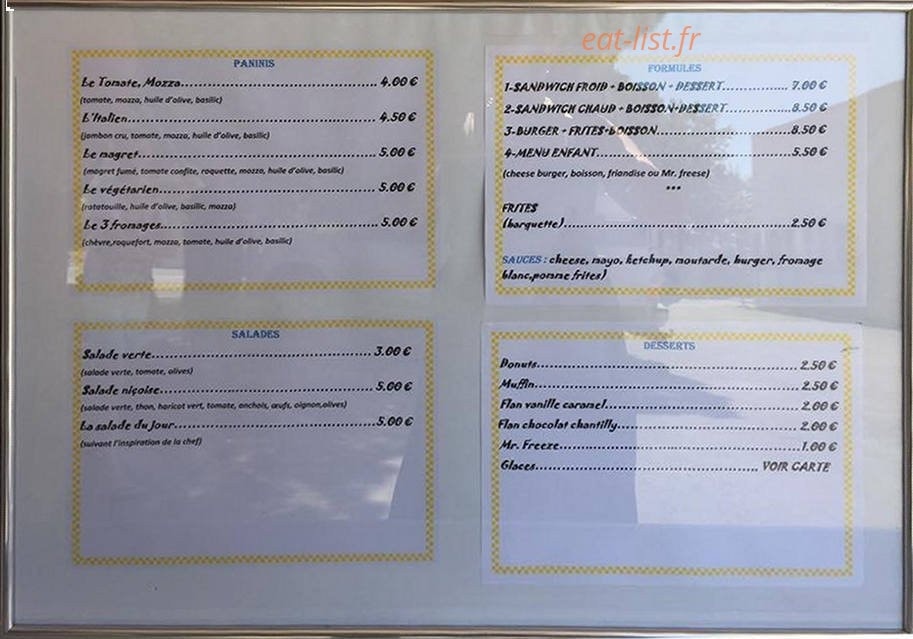 Kik'food — carte page 1