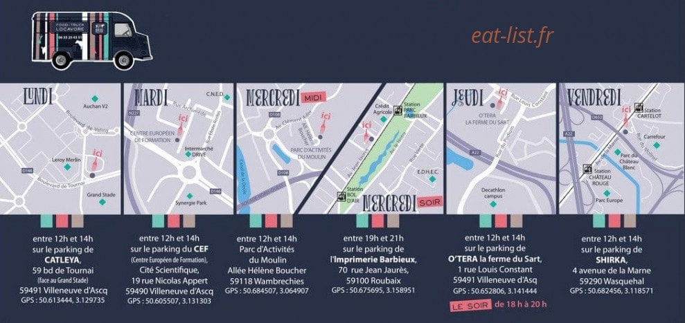 Carte et menu de Kilomètre 200 food-truck Locavore à Villeneuve d'Ascq — Les informations supplémentaires