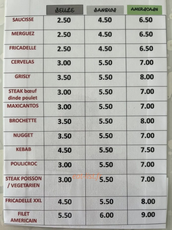 Kim’frites — carte page 2