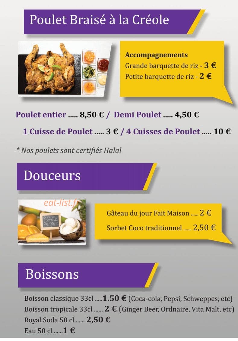 King Creole's Food — carte page 3