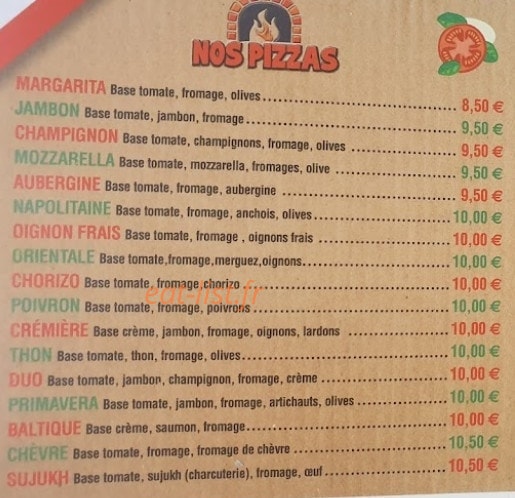 King Pizza — carte page 2