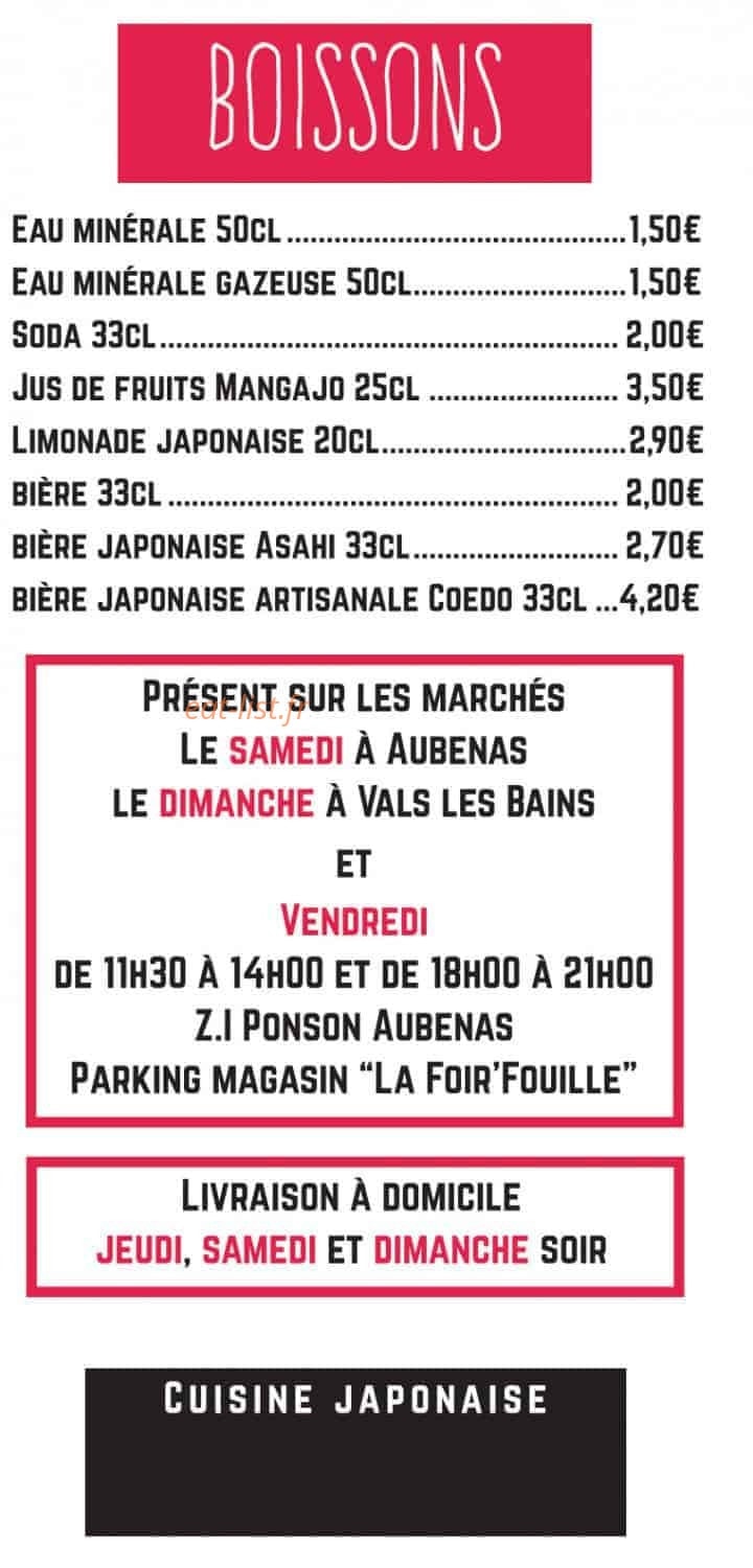 Koïguchi Sushi — carte page 6