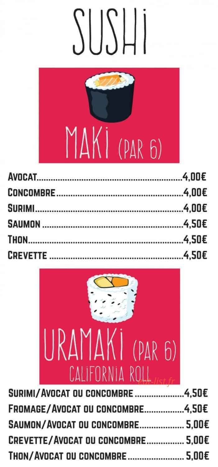 Koïguchi Sushi — carte page 2