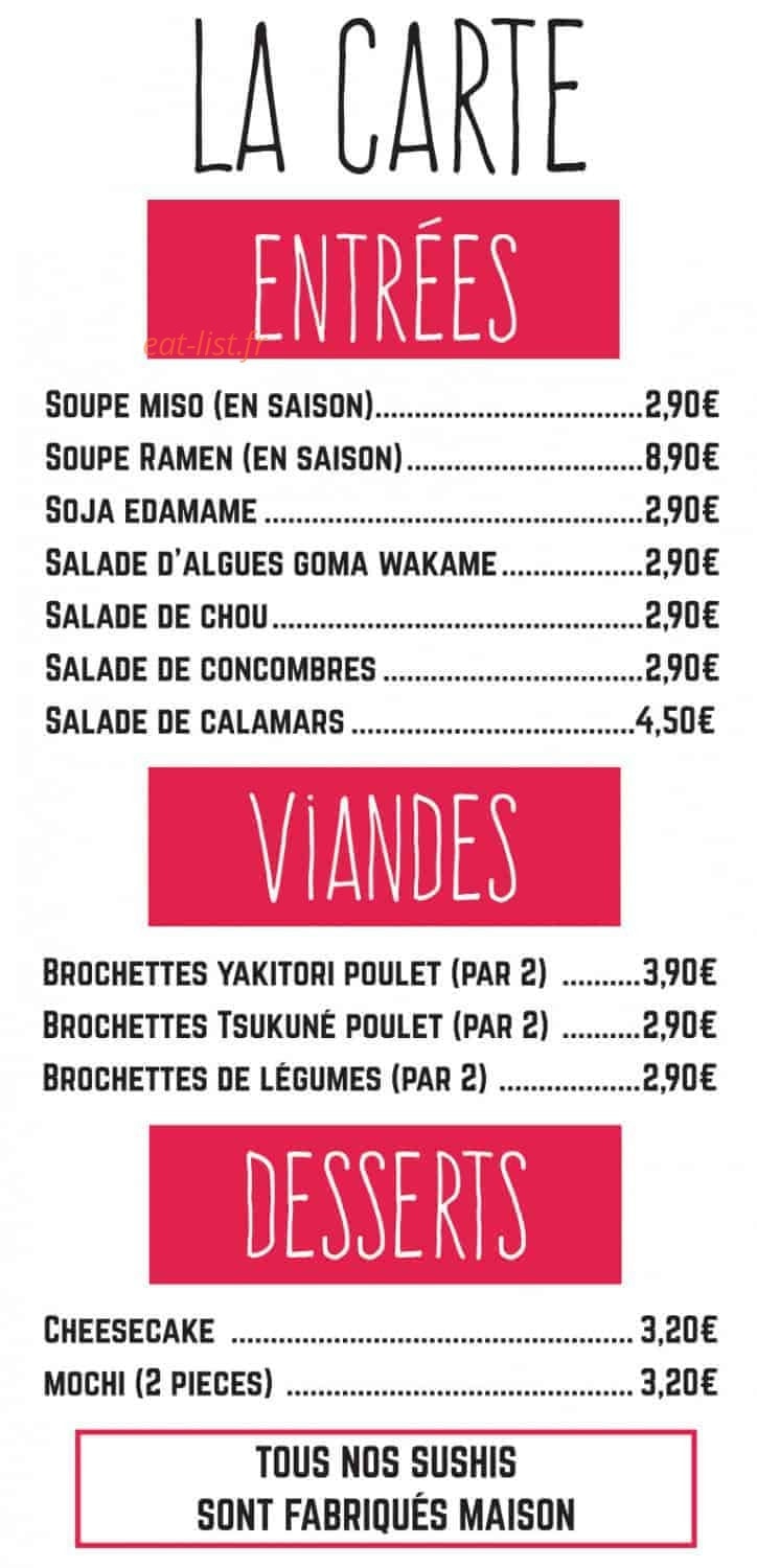 Koïguchi Sushi — carte page 4
