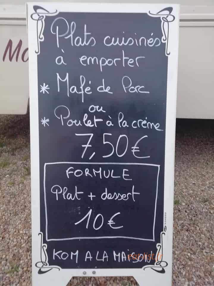 Kom à la Maison — carte page 1