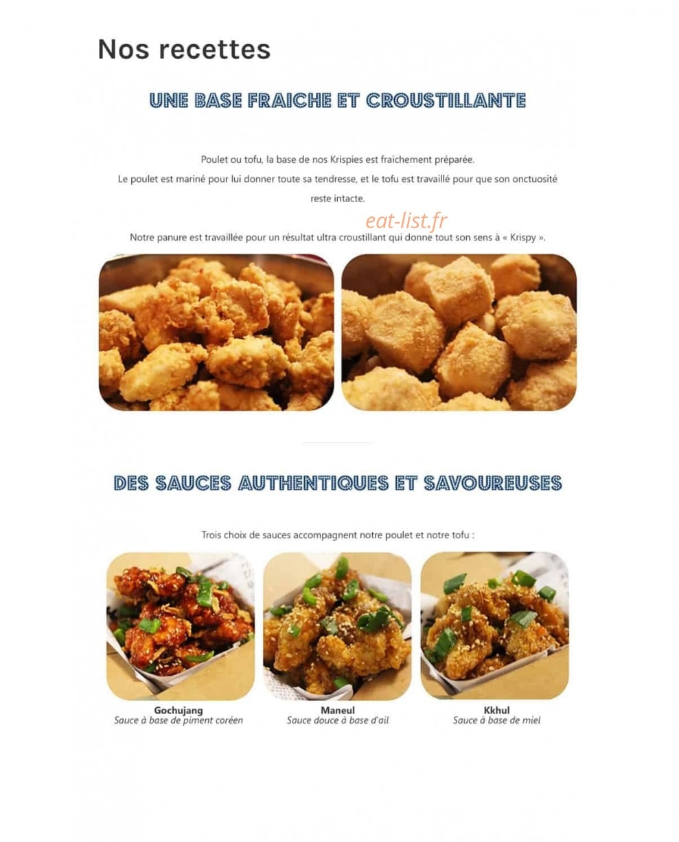 Krispy — carte page 1