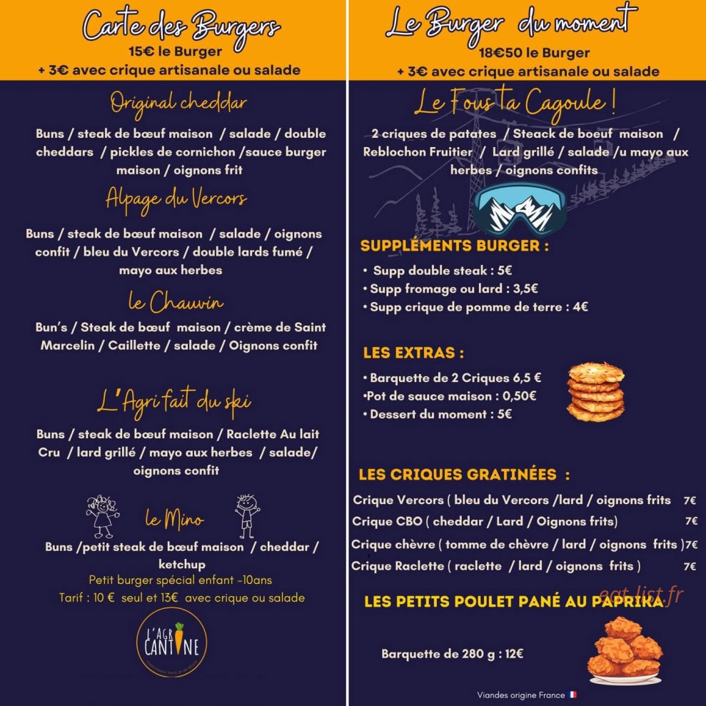 L'AgriCantine — carte page 2