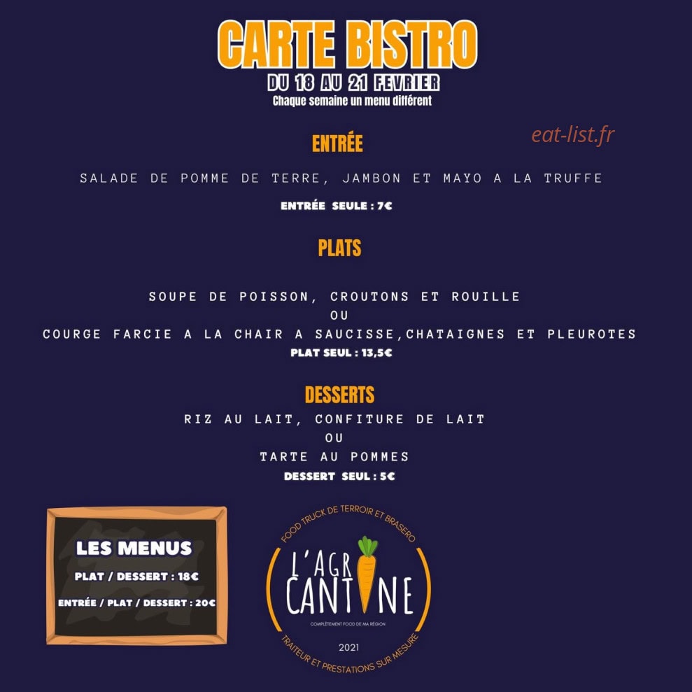 L'AgriCantine — carte page 1
