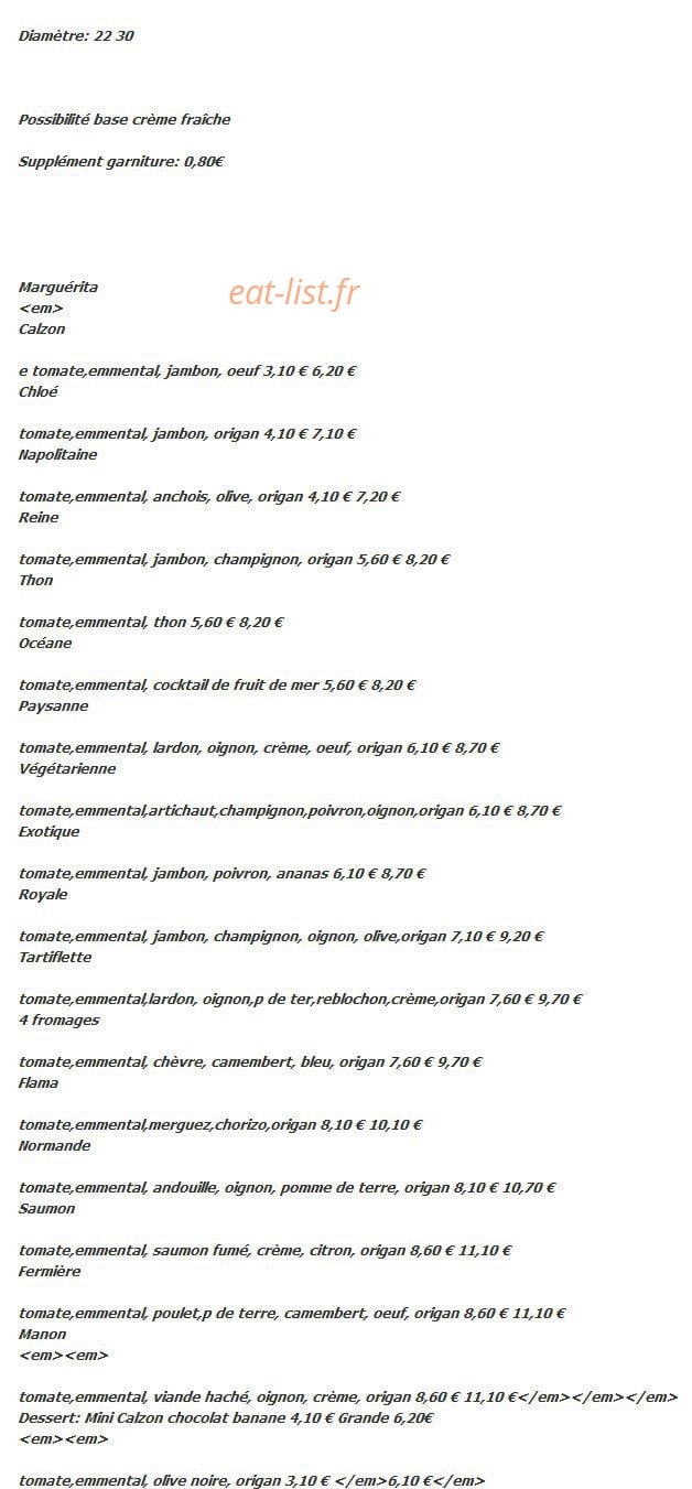 L'appel à pizza — carte page 1